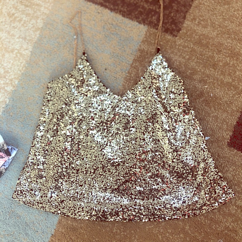 Sequin Black and Gold Top